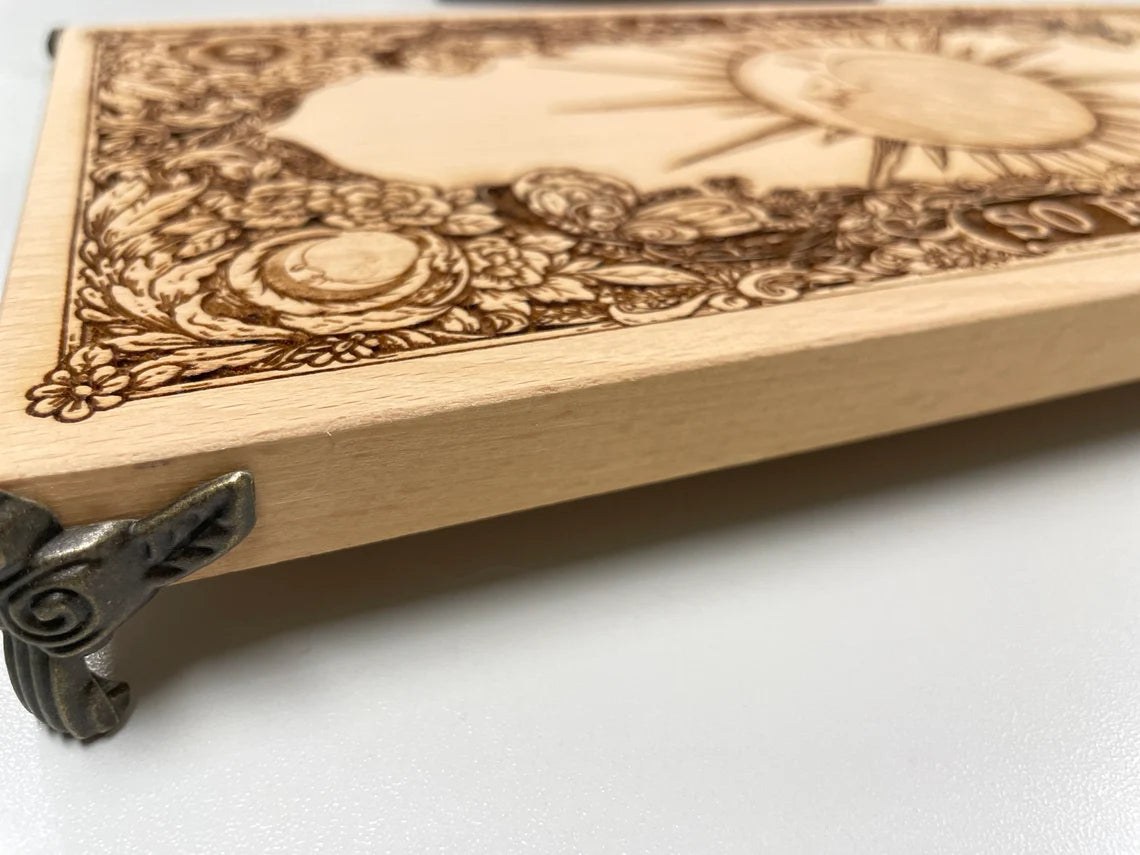 Wiccan altar table As above so below, Wiccan gifts, wooden Ritual Table, Altar Offering Table, Crystal Holder, witchcraft altar. - Forgotten Engravings