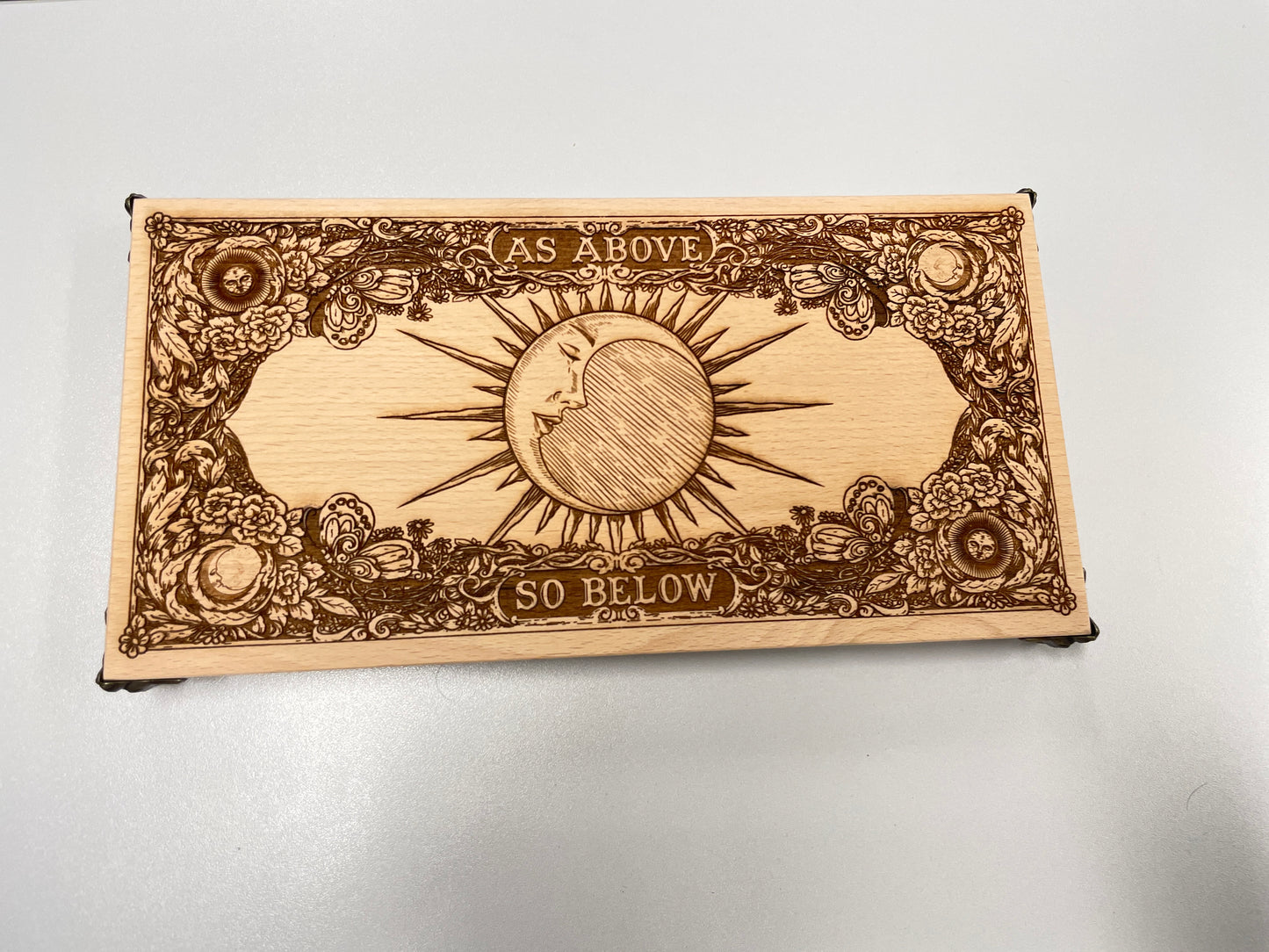 As Above So Below pagan altar board used as spiritual home decor