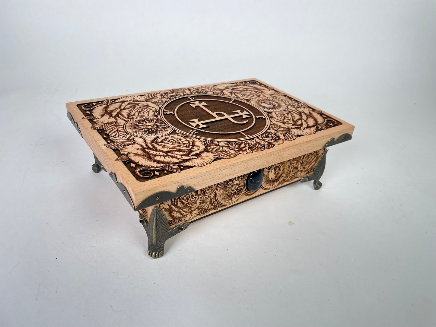 Lilith Sigil Altar Box – Engraved Wooden Ritual Storage for Witchcraft & Occult Practice