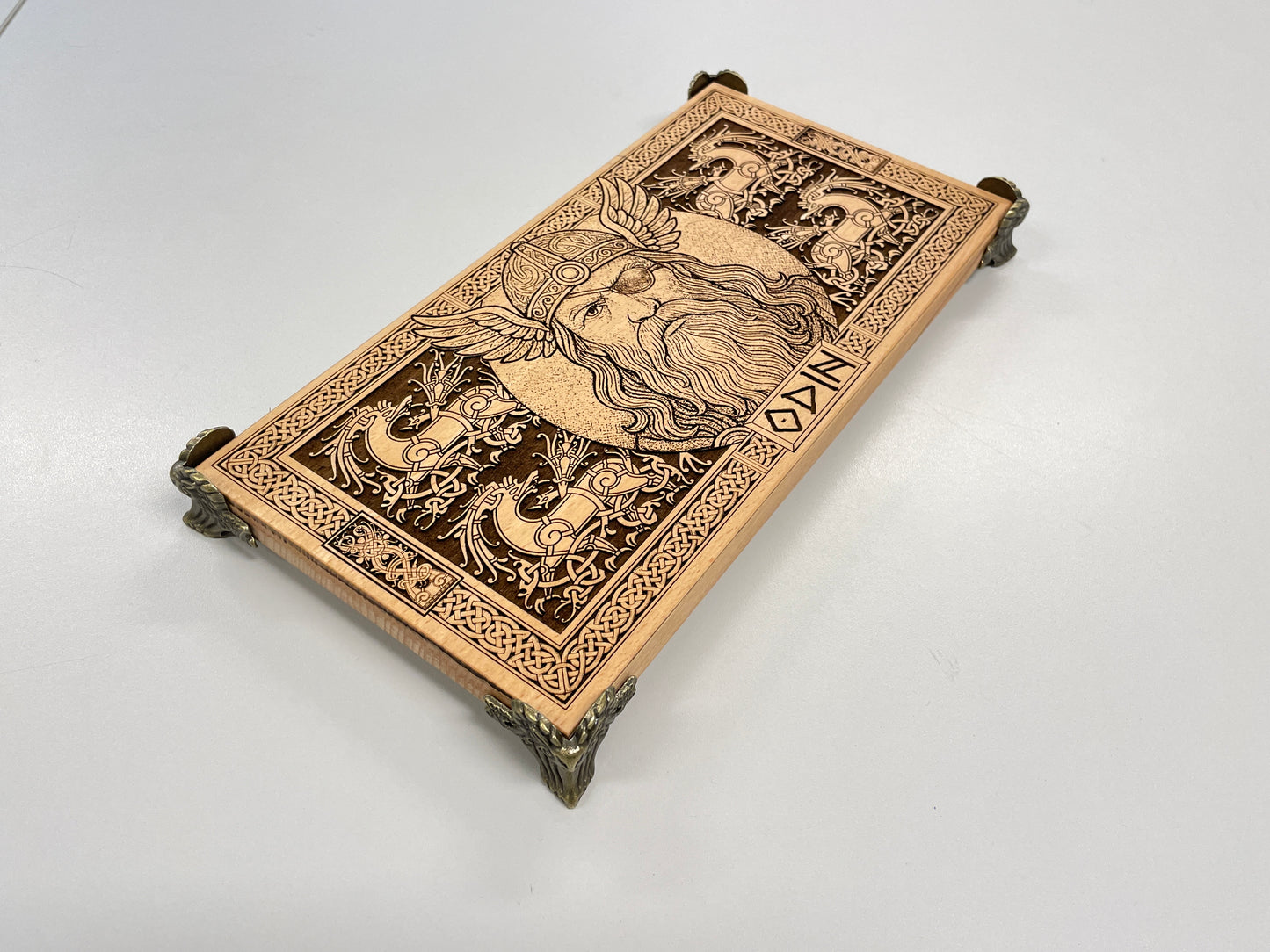 Odin Viking Altar Board – Engraved Wooden Pagan Altar Table Odin all Father