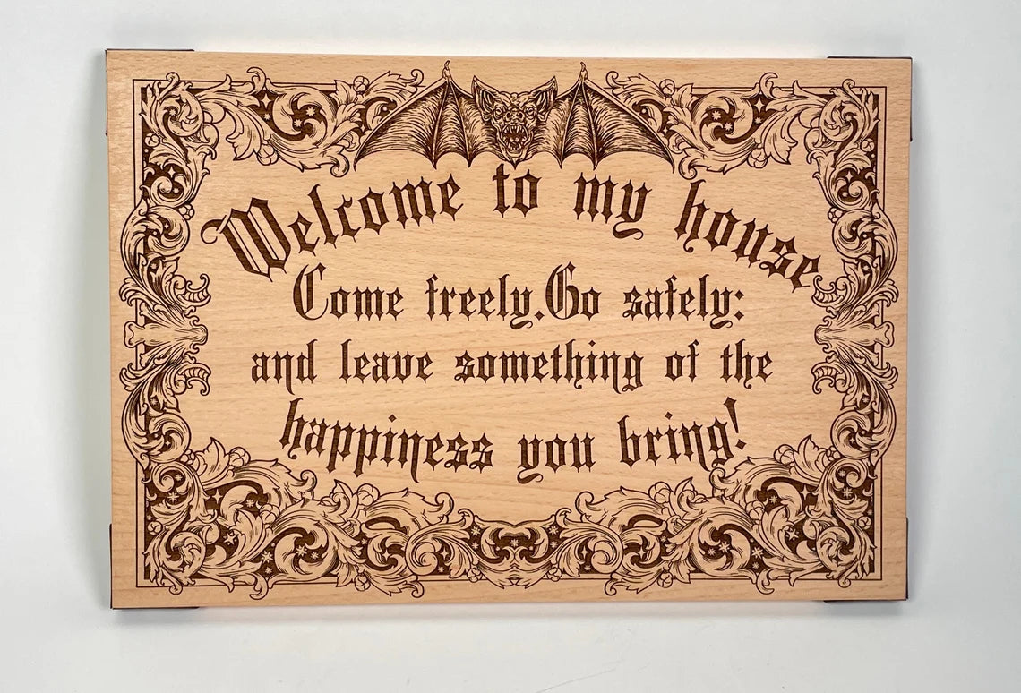 Bram Stoker Dracula Quote wall art decor, Welcome to my house, Wood engraving. Not a print. Dracula art. - Forgotten Engravings bram-stoker-dracula-quote-wall-art-decor-welcome-to-my-house-wo