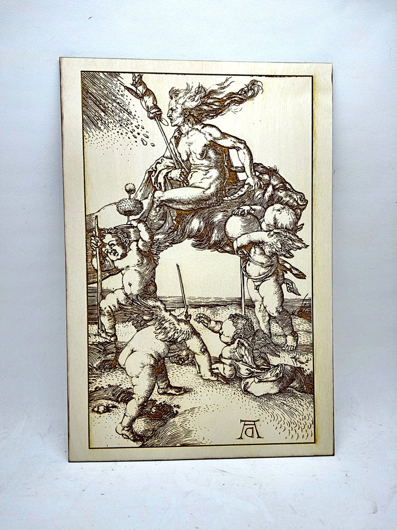 Witch Gothic Wall Art The Witch Wall Home Decor Halloween Wall art Wood Engraving Reproduction After Albrecht Dürer 1502 Decor Witch. - Forgotten Engravings gothic-home-decor-skeleton-hand-h