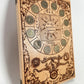 alchemy symbols board engraved on wood