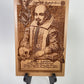 William Shakespeare vintage medieval style portrait, engraved on wood.