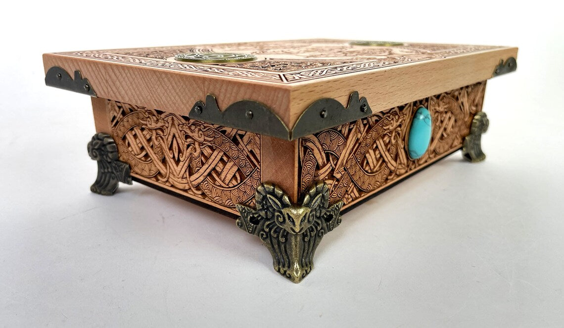  Yggdrasil art Tree of life realms viking box for jewelry storage