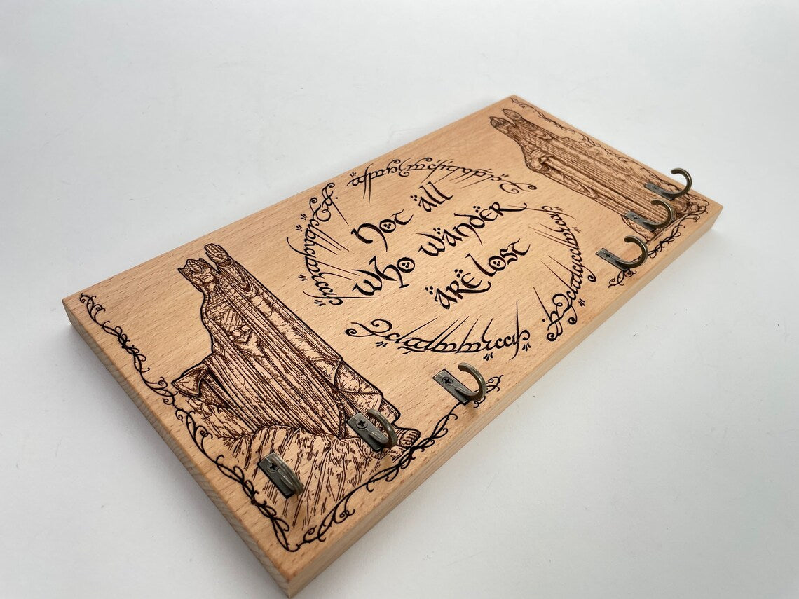 lord of the rings gift engraved on wood 