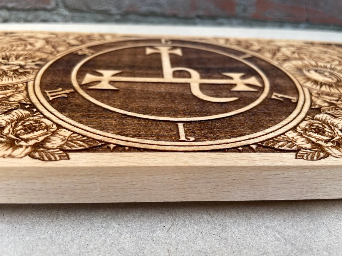 Wood Table Ritual Lilith Sigil Altar Table – Wooden Ritual Altar for Spiritual Tool ...