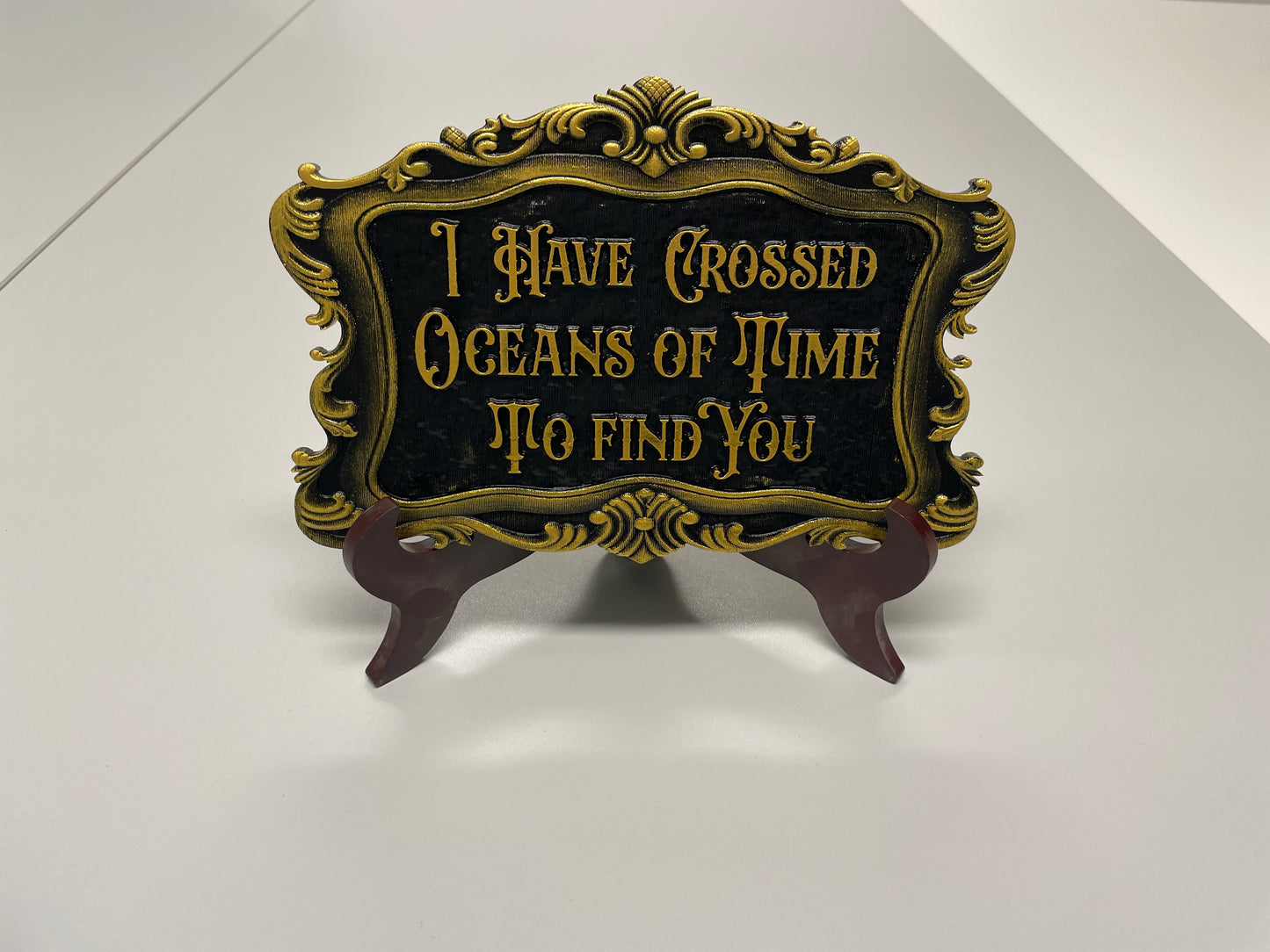 Dracula quote  sign acrylic decor displayed in bedroom or reading nook
