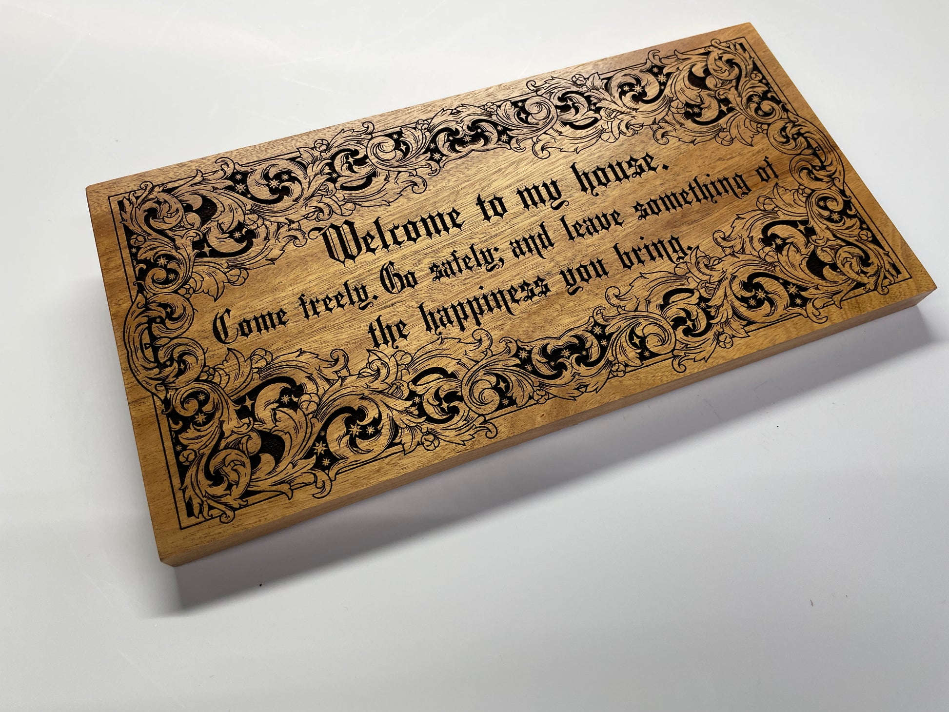 Bram Stoker Dracula decor Welcome sign Quote, Welcome to my house, housewarming gift Wood engraving , Bram Stokers Dracula art - Forgotten Engravings