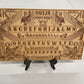 Egyptian wooden Ouija board engraved with Anubis and Thoth Book of the Dead spirit board
