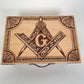 Freemason Tarot Deck Box – Solid Wood Keepsake & Jewelry Chest with Masonic Compass & Square Engraving - Forgotten Engravings
