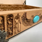 Egyptian Tarot Box with Anubis – Handmade Engraved Wooden Tarot Deck Storage Chest