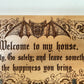 Dracula Quote Welcome Key Holder – “Welcome to My House” Engraved Wooden Wall Sign