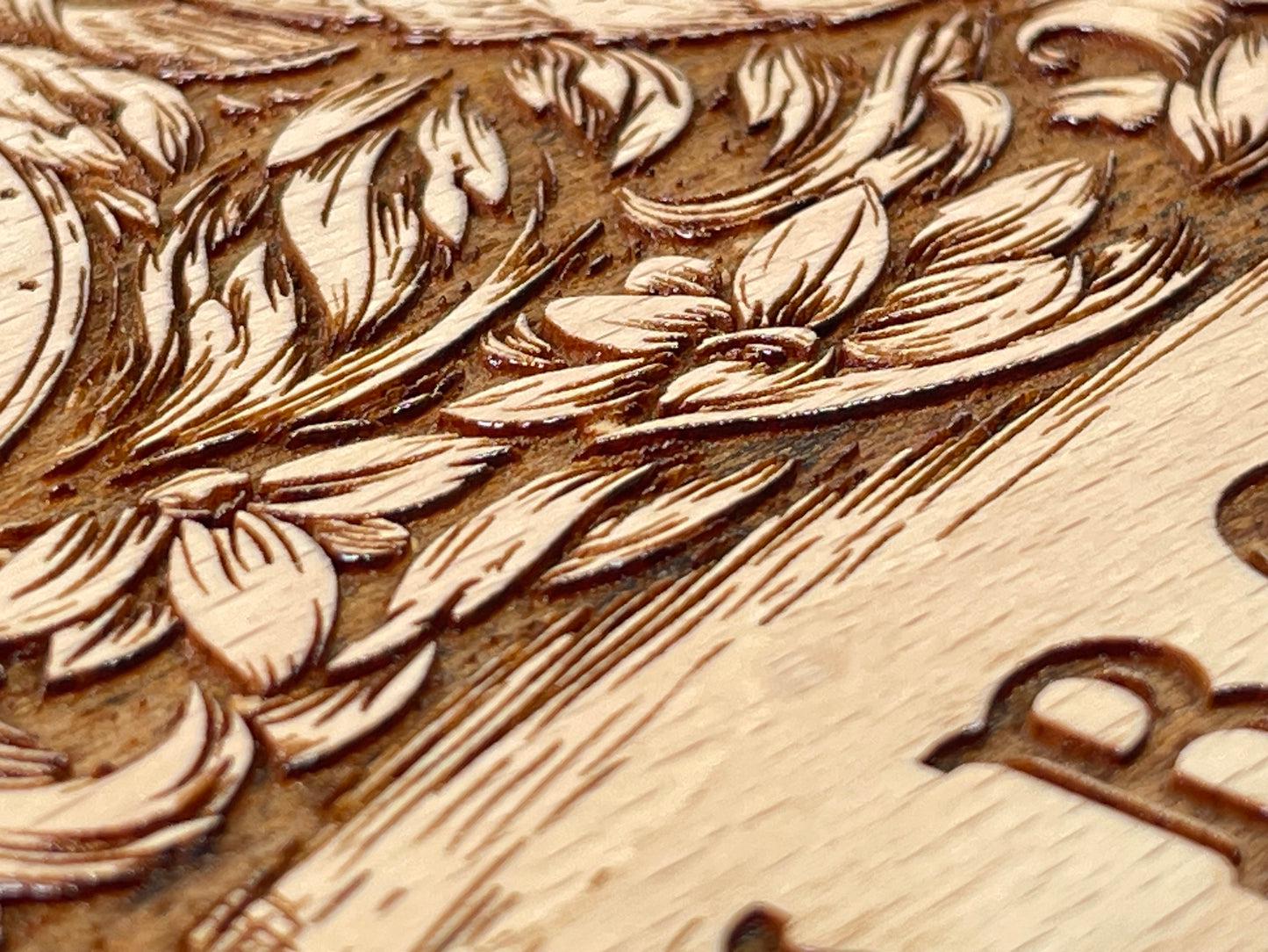 Ouija Board with Demons and Skulls – Engraved Wooden Spirit Board with Planchette