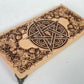 Witches Altar Table – Engraved Wooden Ritual Altar Board with Celtic Pentagram