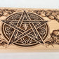 Witches Altar Table – Engraved Wooden Ritual Altar Board with Celtic Pentagram