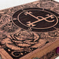 Lilith Sigil Altar Box – Engraved Wooden Ritual Storage for Witchcraft & Occult Practice Mahogany