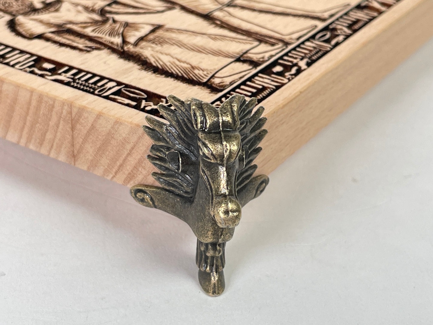 Egyptian Altar Table – Weighing of the Heart Ritual Board with Book of the Dead Engraving