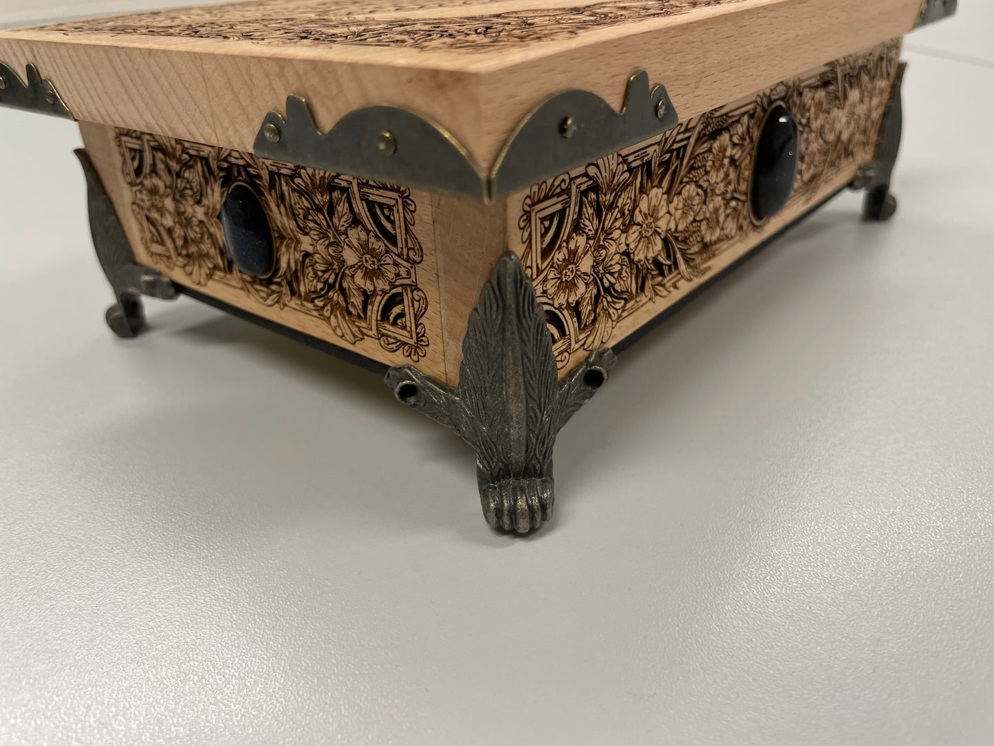 Wiccan Tarot Deck Holder Altar Box –  Moth Oracle & Jewelry Storage with “As Above, So Below”