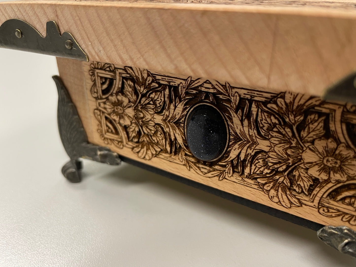 Wiccan Tarot Deck Holder Altar Box –  Moth Oracle & Jewelry Storage with “As Above, So Below”