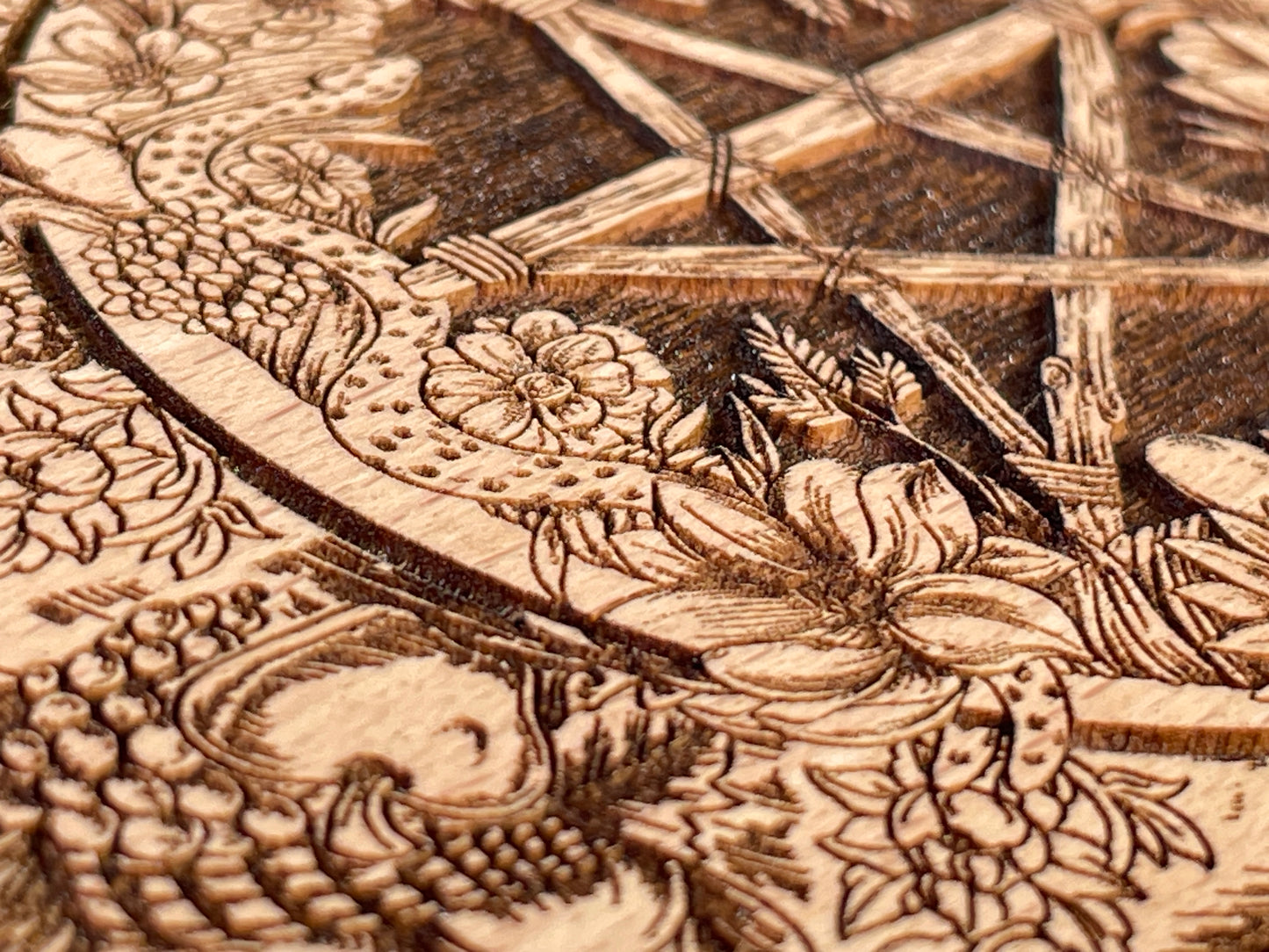 Wheel of the Year Wiccan Altar Table with Storage – Wooden Pagan Altar & Tarot Organizer