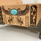 Egyptian Tarot Box – Wooden Deck Holder Engraved with Book of the Dead & Anubis Symbolism