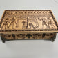 Egyptian Tarot Box – Wooden Deck Holder Engraved with Book of the Dead & Anubis Symbolism