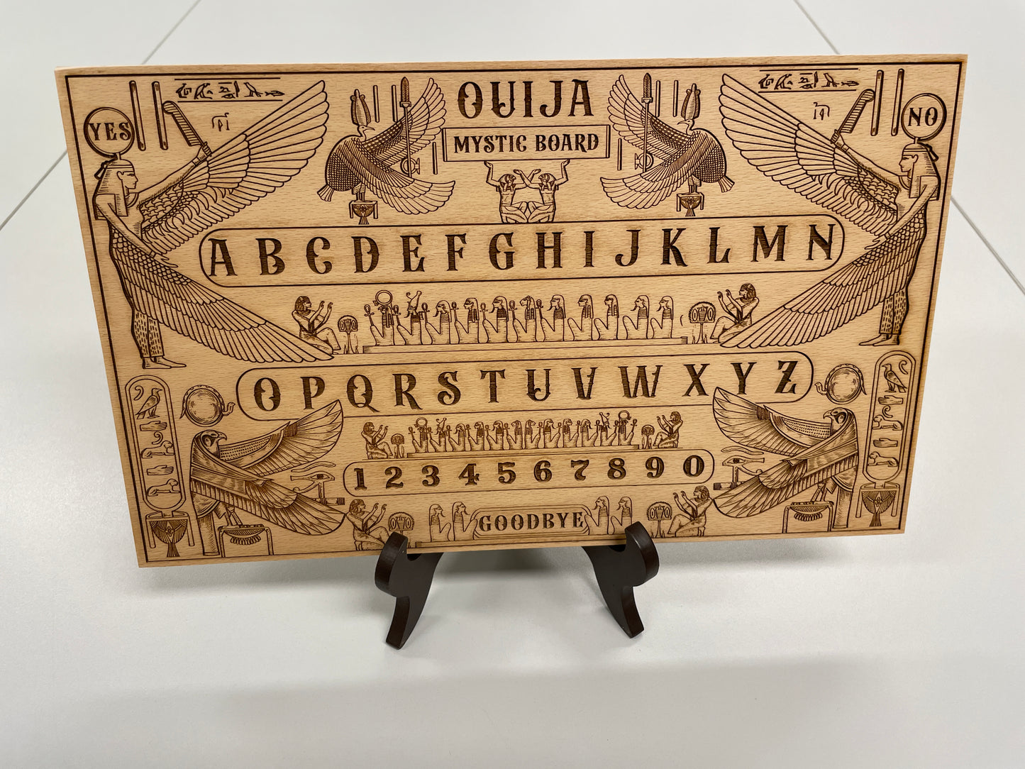 Egyptian Wooden Ouija Board – Anubis & Thoth Mythology Spirit Board with Book of the Dead  Engraving