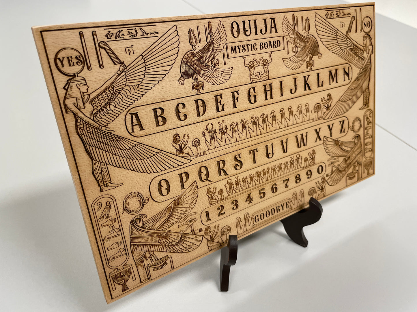 Egyptian Wooden Ouija Board – Anubis & Thoth Mythology Spirit Board with Book of the Dead  Engraving