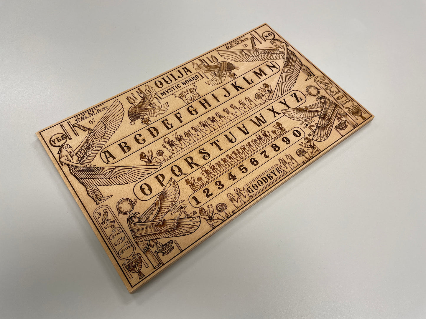 Egyptian Wooden Ouija Board – Anubis & Thoth Mythology Spirit Board with Book of the Dead  Engraving