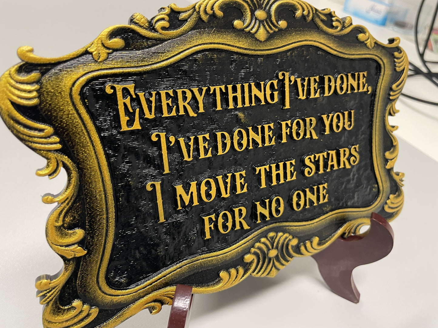 Labyrinth Quote sign wall decor "Everything I've done...." , David Bowie Acrylic carving movie fan art.