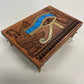 Eye of Horus Egyptian Tarot Box – Mahogany Wood Hand-Painted Oracle Deck Holder