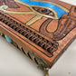 Eye of Horus Egyptian Tarot Box – Mahogany Wood Hand-Painted Oracle Deck Holder