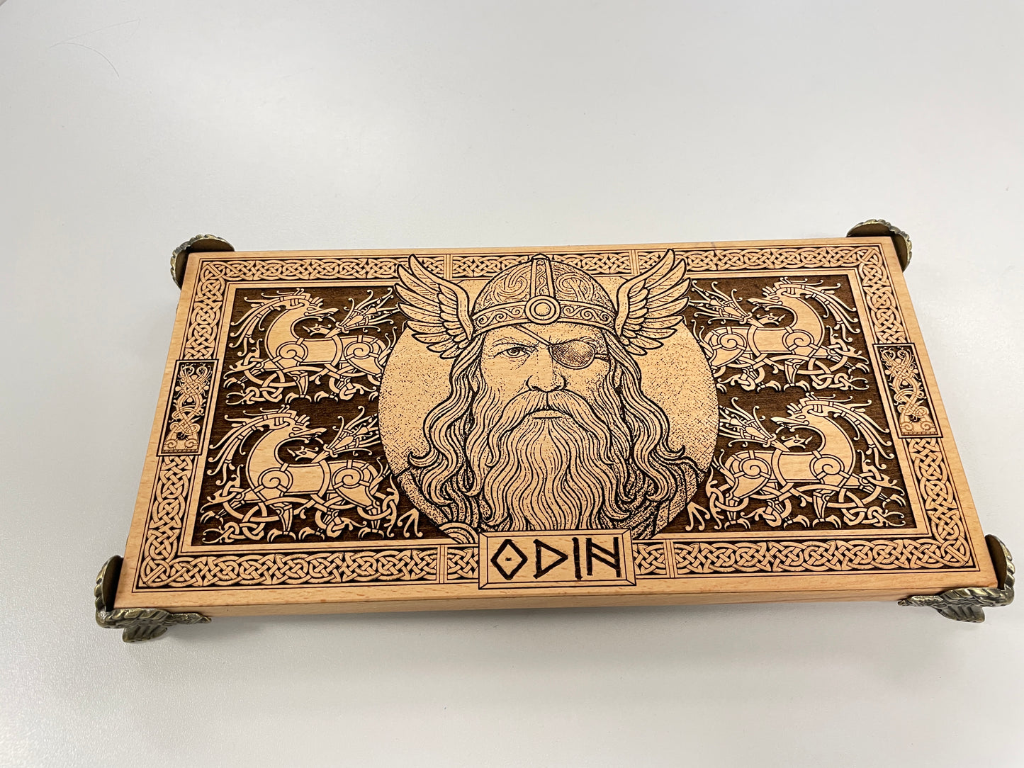 Odin Viking Altar Board – Engraved Wooden Pagan Altar Table Odin all Father