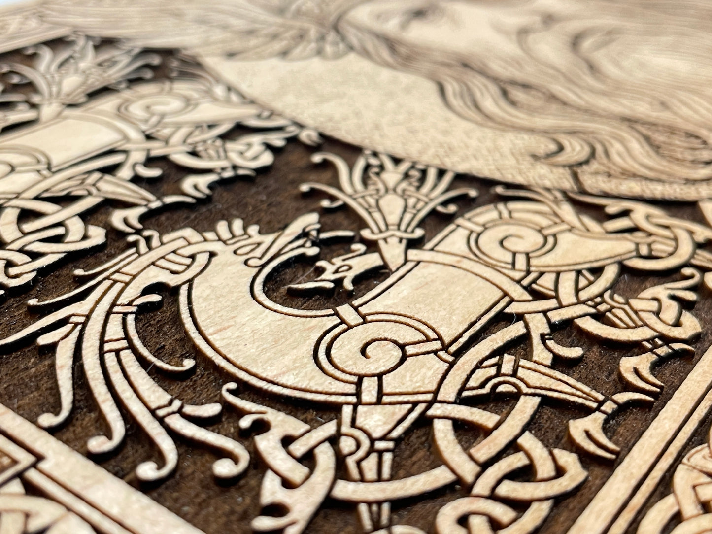 Odin Viking Altar Board – Engraved Wooden Pagan Altar Table Odin all Father