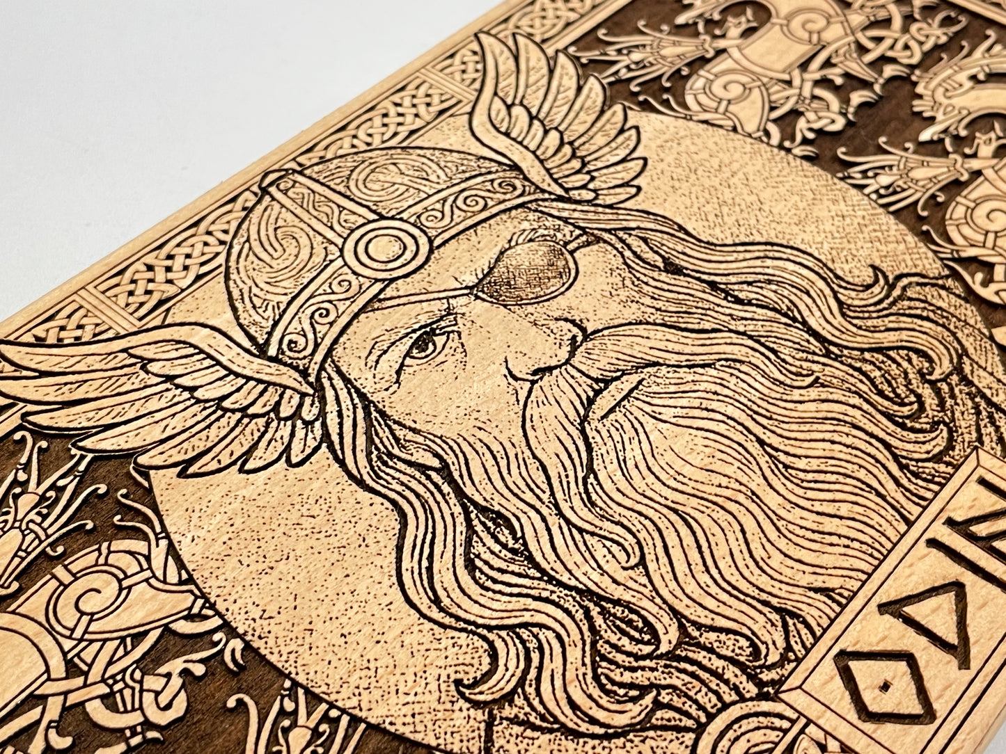 Odin Viking Altar Board – Engraved Wooden Pagan Altar Table Odin all Father