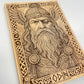 Odin Norse Mythology Wall Art – Allfather Viking God Engraved Wooden Wall Hanging Pagan Altar Decor - Forgotten Engravings
