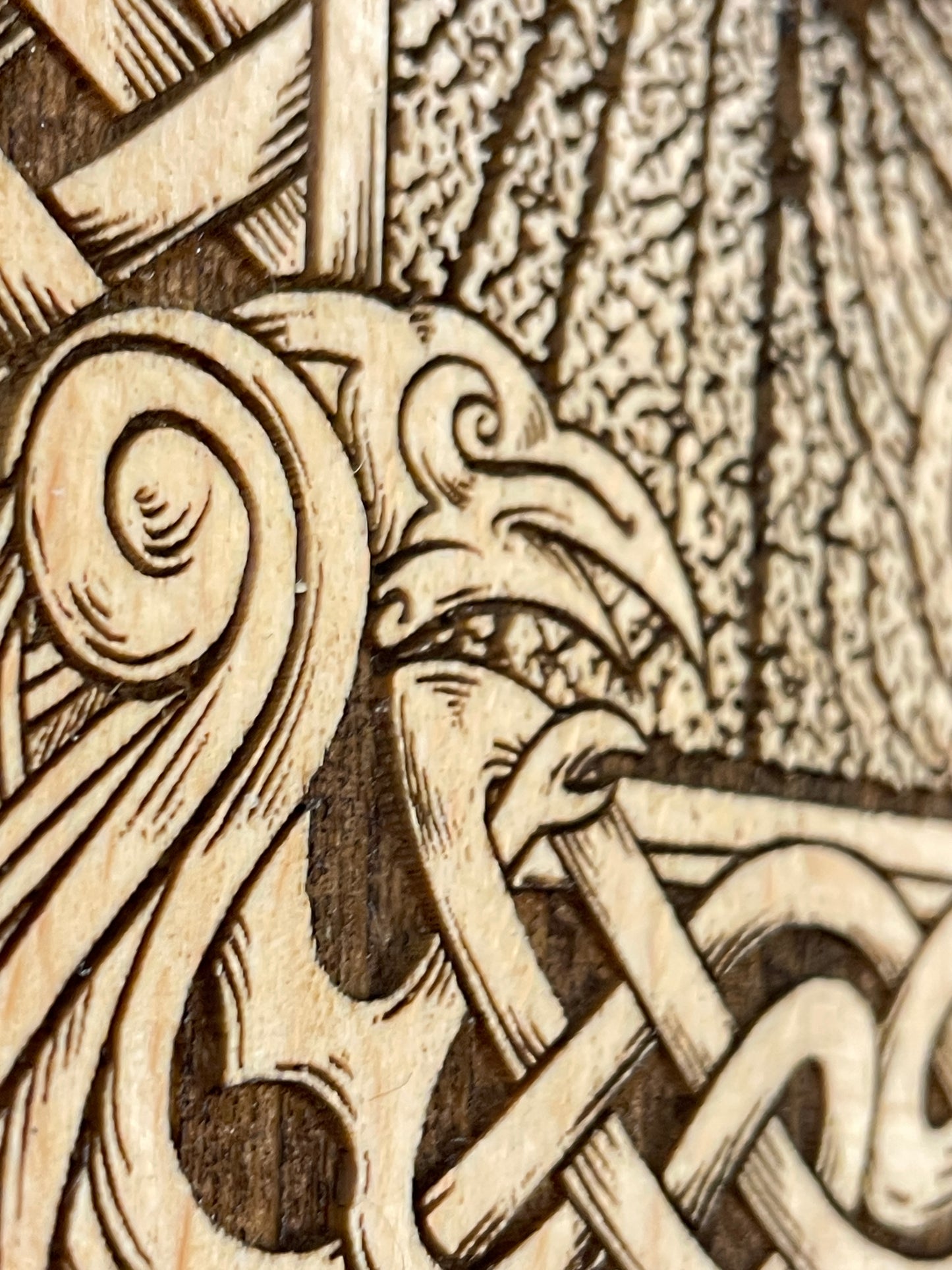 Odin Norse Mythology Wall Art – Allfather Viking God Engraved Wooden Wall Hanging Pagan Altar Decor - Forgotten Engravings