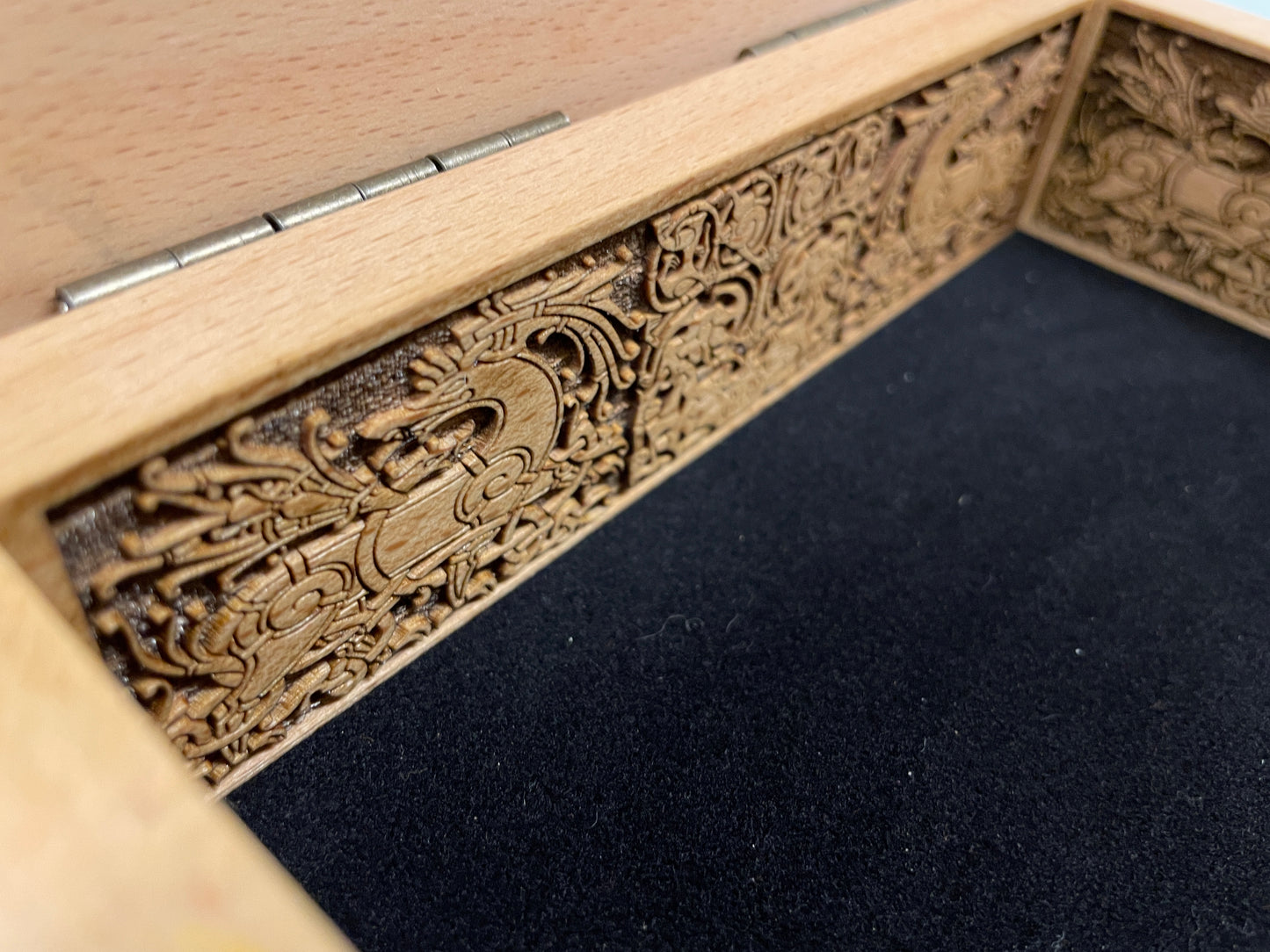 Odin Viking Altar Box – Engraved Solid Wood Norse Jewelry & Tarot Keepsake Box