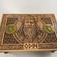 Odin Viking Altar Box – Engraved Solid Wood Norse Jewelry & Tarot Keepsake Box