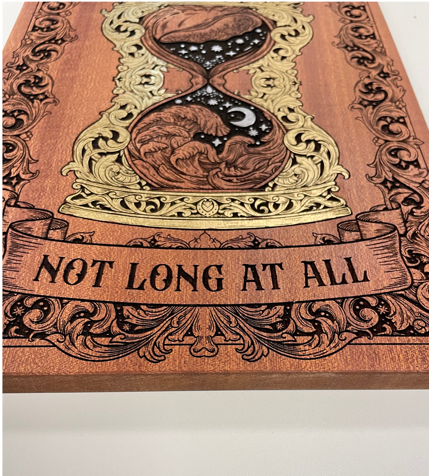 Labyrinth Movie Wall Art – Solid Mahogany Engraved Quote “It’s Only Forever — Not Long at All”
