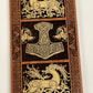 Viking Thor Hammer Wall Art – Ringerike Style Mahogany Mjölnir Wood Panel