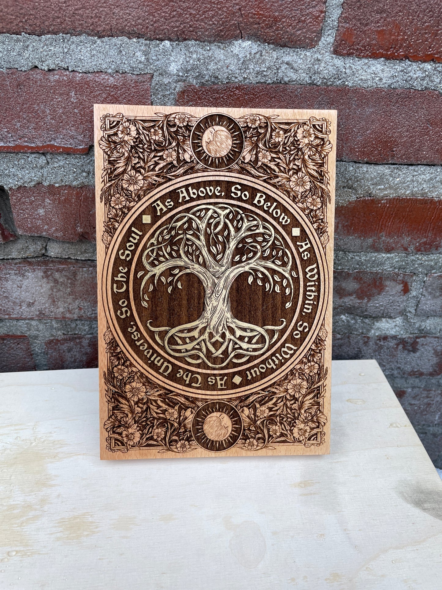 wall art featuring Tree of Life motif and As Above So Below As within so without ,as universe so the soul