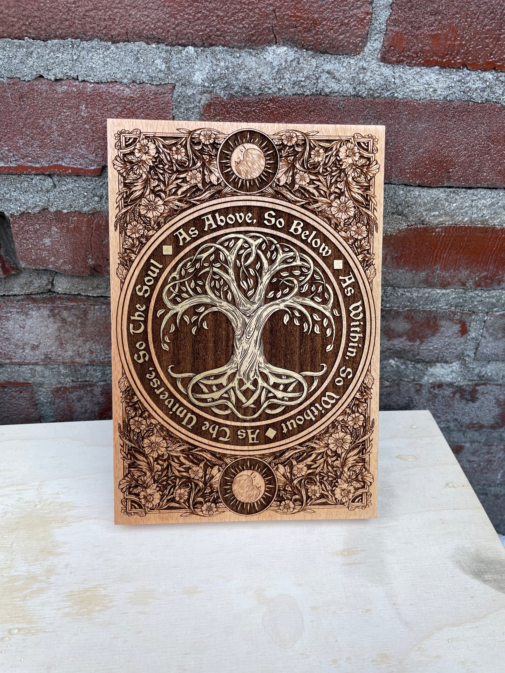 wall art featuring Tree of Life motif and As Above So Below As within so without ,as universe so the soul