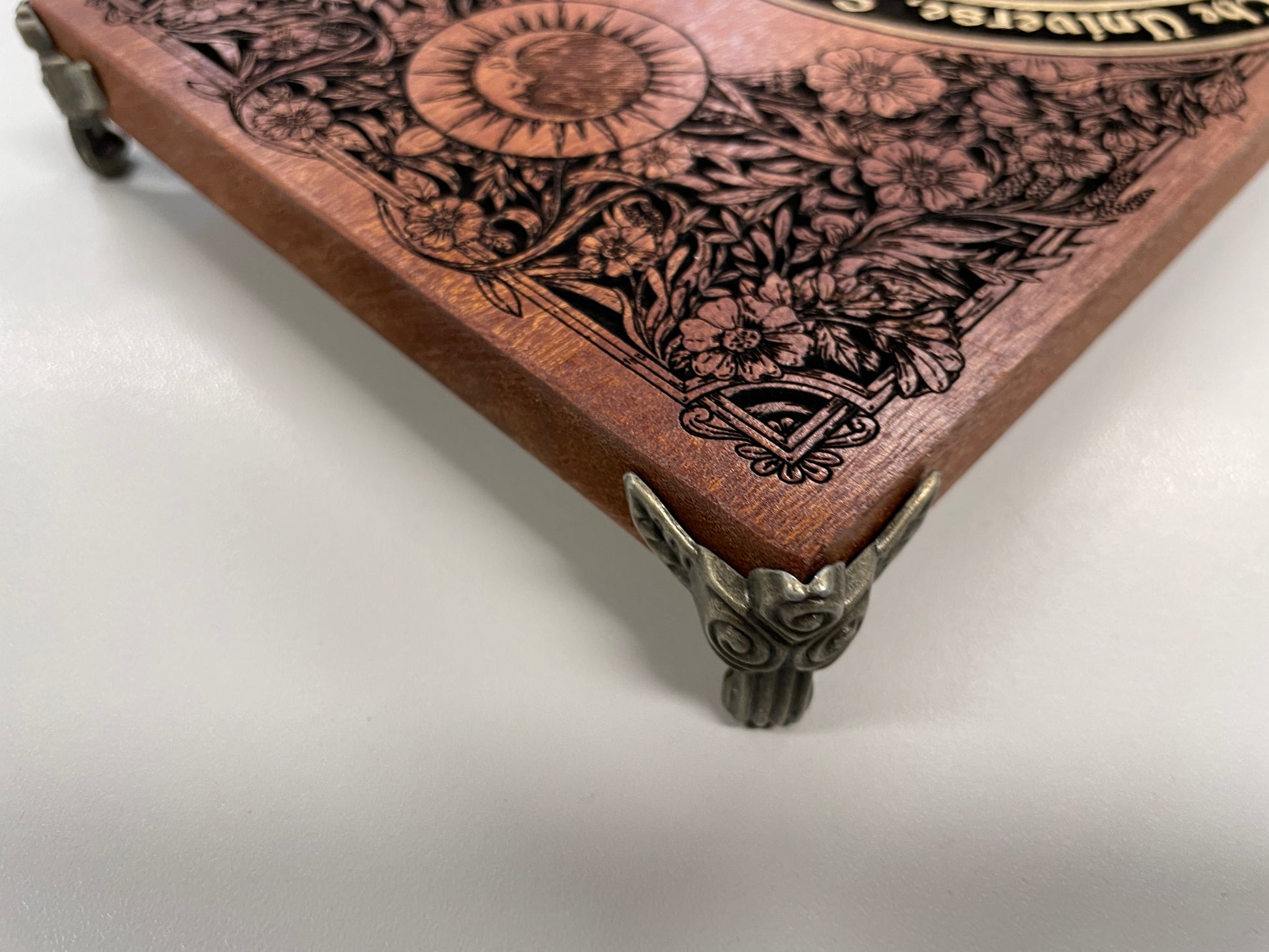 Wiccan Altar Table – Mahogany Tree of Life Ritual Board with “As Above, So Below ,As Within ,So Without” - Forgotten Engravings