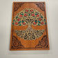 Handcrafted Tree of Life wooden wall panel engraved and hand painted spiritual decor