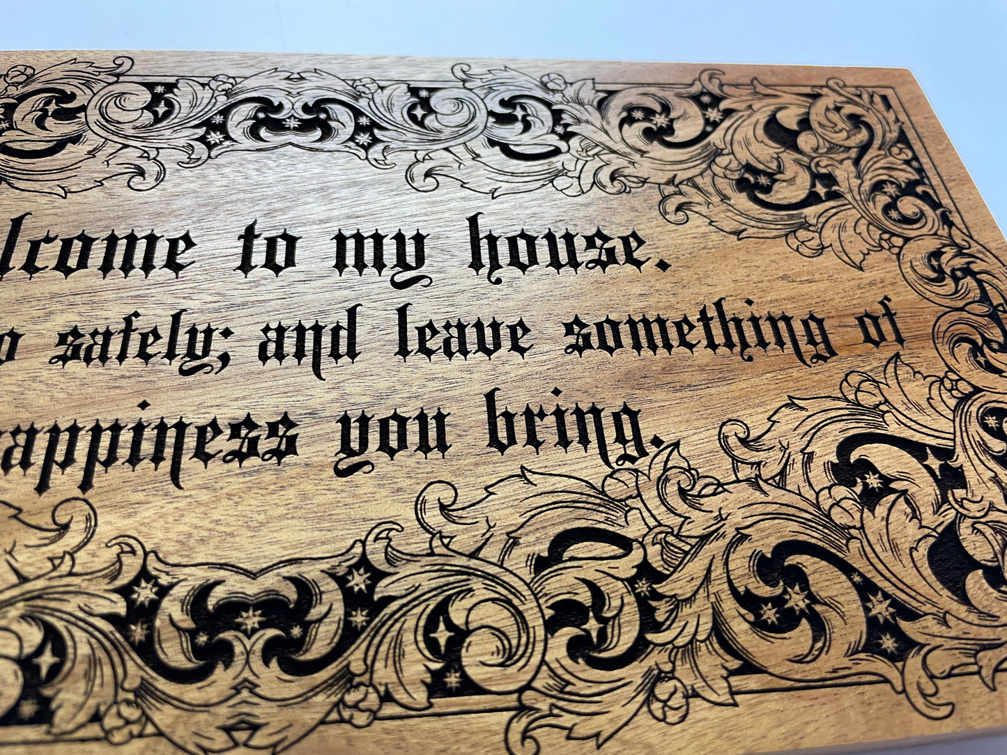 Bram Stoker Dracula decor Welcome sign Quote, Welcome to my house, housewarming gift Wood engraving , Bram Stokers Dracula art - Forgotten Engravings