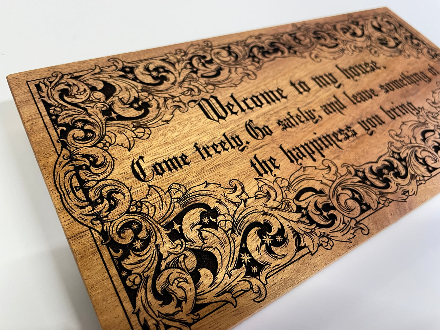 Bram Stoker Dracula decor Welcome sign Quote, Welcome to my house, housewarming gift Wood engraving , Bram Stokers Dracula art - Forgotten Engravings