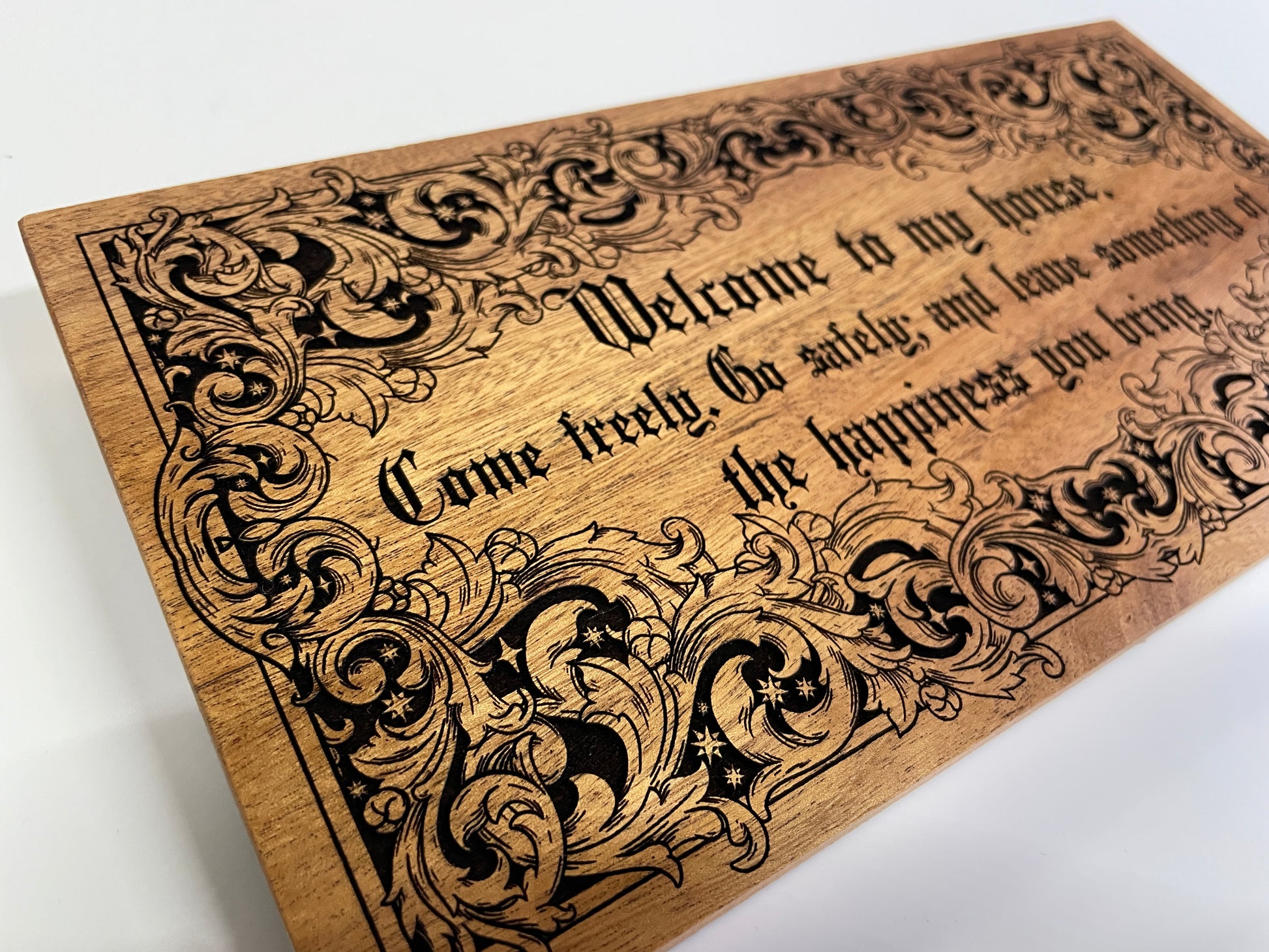 Bram Stoker Dracula decor Welcome sign Quote, Welcome to my house, housewarming gift Wood engraving , Bram Stokers Dracula art - Forgotten Engravings