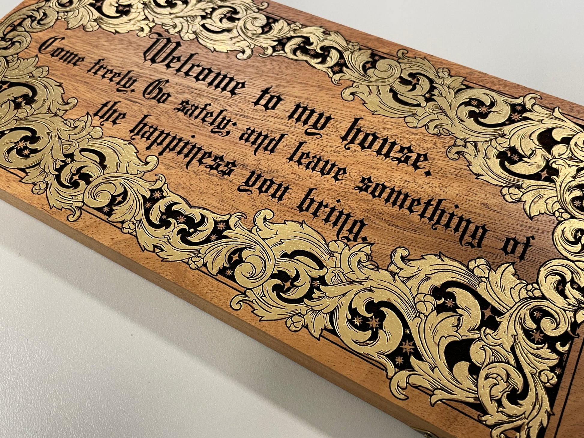 Bram Stoker Dracula decor Welcome sign Quote, Welcome to my house, housewarming gift Wood engraving , Bram Stokers Dracula art - Forgotten Engravings